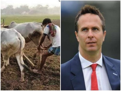 India vs England: Michael Vaughan takes yet another sly dig at Ahmedabad pitch | IND vs ENG: माइकल वॉन ने उड़ाया अहमदाबाद की पिच का मजाक, हल जोतते किसान की तस्वीर शेयर की