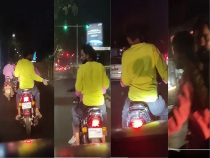 2 bike-borne miscreants blocked way female passenger car Pimpri-Chinchwad area victim demanded action releasing video | देखें वीडियो: पिंपरी-चिंचवाड़ इलाके में 2 बाइक सवार बदमाशों ने महिला यात्री के कार का रोका रास्ता, क्लिप जारी कर पीड़िता ने कार्रवाई की मांग की