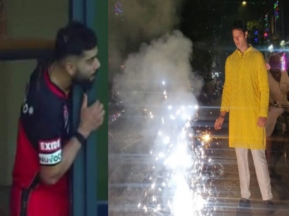 Virat Kohli Trolled After Photos of Shivam Dube Celebrating Diwali With Firecrackers | कप्तान विराट कोहली की अपील के बावजूद साथी खिलाड़ी ने जलाए पटाखे, सोशल मीडिया पर ट्रोल
