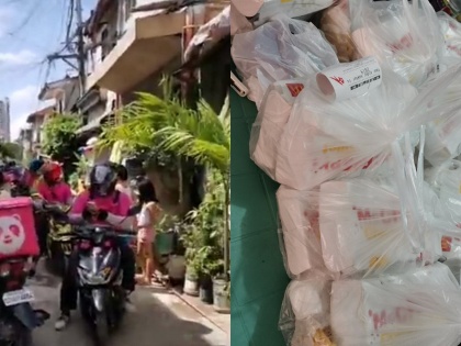 7 year old girl orders online food 42 delivery riders arrive in philippines deliver food | 7 साल की बच्ची ने किया ऑनलाइन फूड ऑर्डर, खाना लेकर पहुंचे 42 डिलीवरी बॉय, जानिए मामला