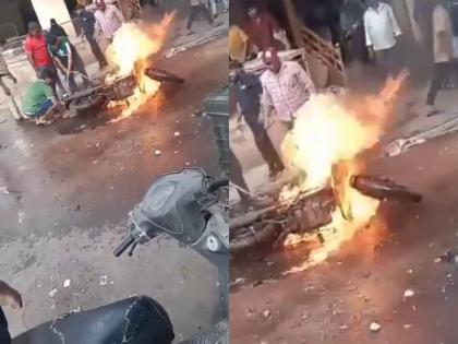Hyderabad royal Enfield motorcycle fire blast 10 people injured video viral | Hyderabad Motorcycle Fire Blast: खौफनाक वीडियो, बाइक में ब्लास्ट,10 घायल, वीडियो वायरल