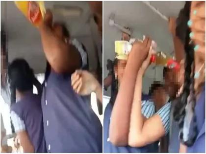 viral video shows boys girls in school uniform open drink beer liquor in tamil nadu Chengalpattu district police confirm video | बस में सवार स्कूली छात्राओं के खुलेआम बीयर पीने का वीडियो हुआ वायरल, लड़के-लड़कियां मिलकर खोल रही है शराब की बोतलें, पुलिस ने की पुष्टी viral video shows boys girls in school uniform open drink beer liquor in tamil nadu Chengalpattu district police confirm video | बस में सवार स्कूली छात्राओं के खुलेआम बीयर पीने का वीडियो हुआ वायरल, लड़के-लड़कियां मिलकर खोल रही है शराब की बोतलें, पुलिस ने की पुष्टी