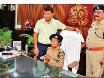 uttar pradesh Varanasi IPS officer one day brain tumour 9 year old boy | Varanasi IPS Officer: ब्रेन ट्यूमर से लड़ रहा 'रणवीर', 24 घंटे के लिए बना आईपीएस अफसर