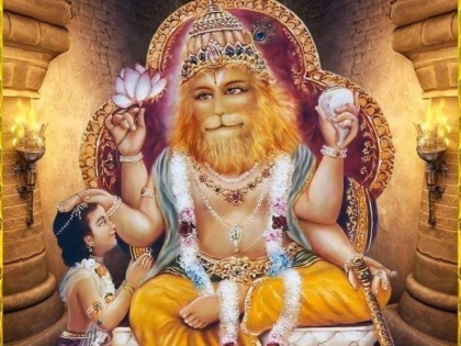 Narasimha Jayanti 2020: narasimha jayanti 2020 narasimha of lord vishnu incarnated on earth, lord narasimha killed hiranykashyap, lord narasimha and prahlaad story | Narasimha Jayanti 2020: जब अपने बेटे को दंड देना चाहता था हिरण्यकशिपु, खंभे से प्रकट हुए थे नृसिंह भगवान-ऐसे की थी भक्त की रक्षा