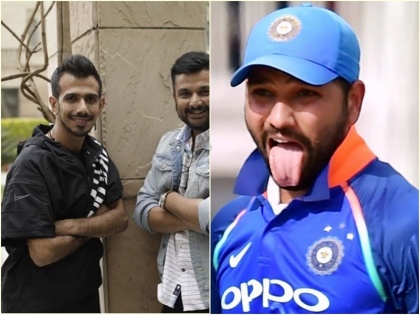Cricketer Rohit Sharma Takes a Hilarious Dig at Yuzvendra Chahal’s Outfit | रोहित शर्मा ने युजवेंद्र चहल को किया ट्रोल, कहा- कपड़े के अंदर तू, या कपड़ा तेरे अंदर है