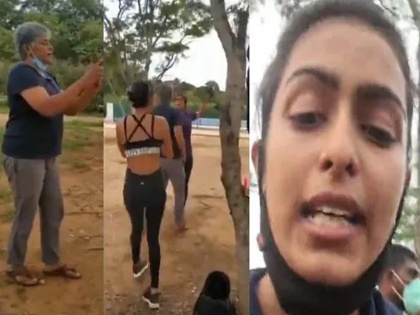 south actress samyuktha hegde abused and attacked by congress leader kavita reddy for wearing sports | VIDEO : पार्क में वर्कआउट कर रही एक्ट्रेस के साथ मारपीट, ड्रेस पर हुआ विवाद