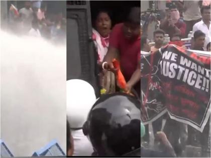 Kolkata Rape-Murder Case Lathi charge on protestors | Kolkata Rape-Murder Case: लाठी, डंडे, आंसू गैस के बाद पानी की बौछार, 'नबन्ना अभिजन' मार्च पर पुलिस का प्रहार