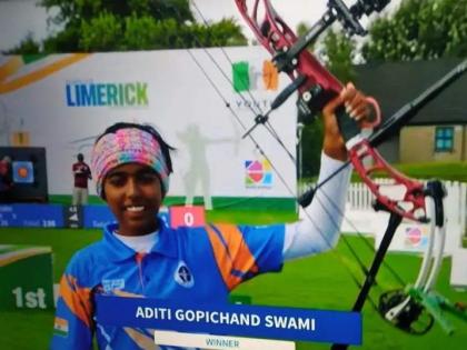 Women Aarchery 17-year old Aditi Swamy Satara daughter hoisted tricolor world champion defeating Andrea Becerra of Mexico 149-147 see video | Women Aarchery: 17 साल की अदिति स्वामी ने किया कमाल, सतारा की बेटी ने फहराया तिरंगा, मैक्सिको की एंड्रिया बेसेरा को हराकर विश्व चैंपियन, देखें वीडियो
