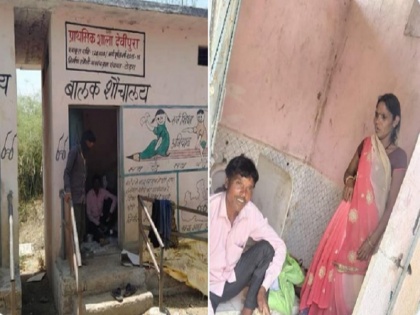 coronavirus lockdown Tribal family ‘quarantined’ inside toilet in Guna school Twitter slams MP cm Shivraj | मध्य प्रदेश में स्कूल के टॉयलेट में क्वारंटाइन किया गया आदिवासी परिवार, शौचालय में खाना खाते तस्वीर वायरल, ट्रेंड हुआ- 'शिवराज_शर्म_करो'