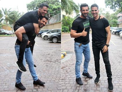 अक्षय कुमार और जॉन अब्राहम ने यूं की मस्ती, प्रमोशन के दौरान की तस्वीरें हुईं वायरल