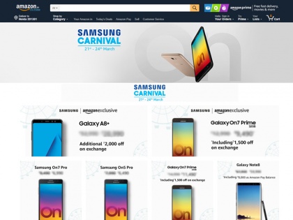 Amazon Samsung Carnival: Cashback and Discounts on Galaxy A8 plus, Galaxy On7 Prime, and More | Amazon सैमसंग कार्निवल: स्मार्टफोन पर डिस्काउंट के साथ मिल रहा 8000 रुपये तक का कैशबैक