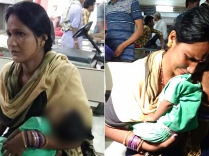 Raipur baby dies in locked ambulance, parents want breaking window but they threat | बंद एम्बुलेंस में दम घुटने से मासूम की मौत, पिता को नहीं तोड़ने दी गई खिड़की
