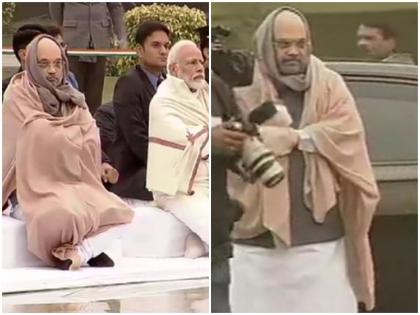 Amit Shah trolled on wear Muffler shawl at Atal Bihari Vajpayee Tribute programme | वाजपेयी को श्रद्धांजलि देने मफलर-शॉल में लिपटकर पहुंचे अमित शाह तो मीम्स की लगी झड़ी, केजरीवाल से होने लगी तुलना Amit Shah trolled on wear Muffler shawl at Atal Bihari Vajpayee Tribute programme | वाजपेयी को श्रद्धांजलि देने मफलर-शॉल में लिपटकर पहुंचे अमित शाह तो मीम्स की लगी झड़ी, केजरीवाल से होने लगी तुलना