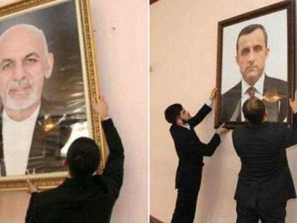 afghanistan news Afghan embassy in Tajikistan removes ex-President Ashraf Ghani's picture, puts Amrullah Saleh's photo instead | ताजिकिस्तान में अफगान दूतावास ने हटाई पूर्व राष्ट्रपति अशरफ गनी की तस्वीर, लगाई अमरुल्ला सालेह की तस्वीर