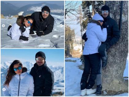 अंकिता लोखंडे ने विक्की जैन के साथ की तस्वीरें की शेयर, पहाड़ों की वादियों में रोमांटिक पोज देते आईं नजर