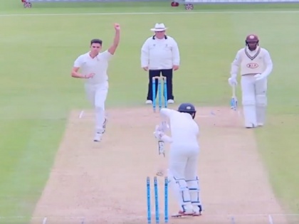 Arjun Tendulkar bowled Surrey 2nd XI Batsman With brilliant Pace, Video goes viral | अर्जुन तेंदुलकर ने इंग्लैंड में मचाया तहलका, बल्लेबाज को किया शानदार गेंद पर बोल्ड, वीडियो वायरल