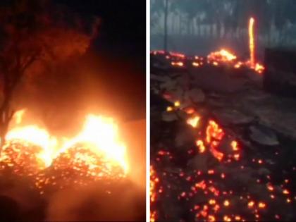 UP: Around 100 houses gutted into fire which broke out due to lightning in Sambhal's Rajpura | उत्तर प्रदेश: राजपुरा के संभल में बिजली गिरने से सौ घर जलकर राख, लाखों का नुकसान