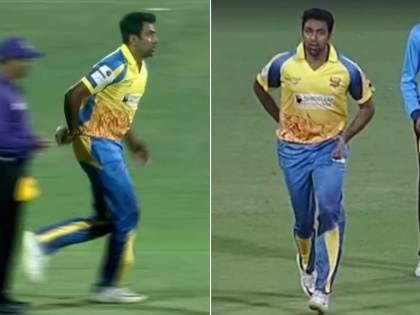 R Ashwin hide and then deliver ball during TNPL, bizarre bowling action video goes viral | अश्विन ने 'अजीबोगरीब' गेंदबाजी से फिर चौंकाया, छिपाते हुए फेंकी गेंद, मिला विकेट, वीडियो वायरल