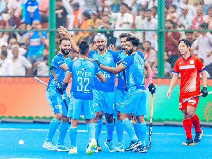Asia Cup Hockey 2025 live score 3 matches and 22 goals Team India on top beating China 4-3, Japan 3-2 and Kazakhstan 15-0 india 9 point | एशिया कप हॉकी 2025ः 3 मैच और 22 गोल?, चीन पर 4-3, जापान पर 3-2 और कजाकिस्तान पर 15-0, 9 अंक के साथ शीर्ष पर टीम इंडिया Asia Cup Hockey 2025 live score 3 matches and 22 goals Team India on top beating China 4-3, Japan 3-2 and Kazakhstan 15-0 india 9 point | एशिया कप हॉकी 2025ः 3 मैच और 22 गोल?, चीन पर 4-3, जापान पर 3-2 और कजाकिस्तान पर 15-0, 9 अंक के साथ शीर्ष पर टीम इंडिया