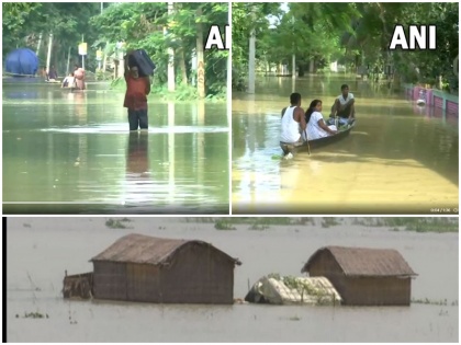 Assam situation critical due to flood 55 lakh people affected in 34 districts of state people are resorting to boat for commuting | असम में बाढ़ से 55 लाख लोग प्रभावित, राज्य के 34 जिलों में स्थिति गंभीर, 316 सड़कें एवं 20 पुल क्षतिग्रस्त, आने-जाने के लिए लोग ले रहे नाव का सहारा