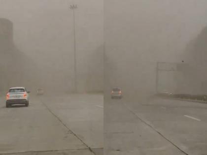 Mumbai Rains Dust storm hit on Atal Setu Bridge video surfaced | Mumbai Rains: मुंबई में आई धूल भरी आंधी, अटल सेतु ब्रिज पर लोगों को दिखना हुआ कम, सामने आया वीडियो