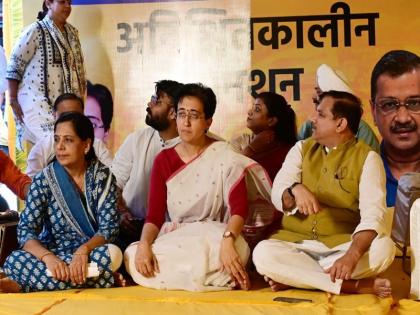 Chaos at Atishi's hunger strike site, slogans raised against Arvind Kejriwal | VIDEO: आतिशी के अनशन स्थल पर अफरा-तफरी, अरविंद केजरीवाल के खिलाफ हुई नारेबाजी