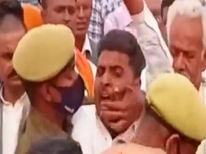 UP Election 2022 Rajnath Singh ballia rally youth raised slogans of Akhilesh Yadav Zindabad | राजनाथ सिंह की रैली में युवक ने लगाए अखिलेश यादव जिन्दाबाद के नारे, रक्षामंत्री ने पुलिस से कहा- पकड़ना मत, लड़का है मन की बात कही