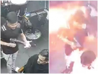 bangladesh huge fire broke out saloon due sudden explosion hair dryer entire shop burnt viral video | Watch: अचानक हेयर ड्रायर में ब्लास्ट होने से सलून में लगी भीषण आग, जल गई पूरी दुकान, देखें वीडियो