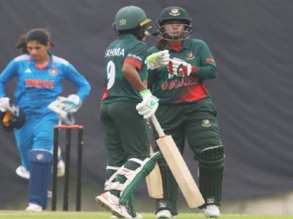 Bangladesh Women won by 40 runs - 44 Ovs per side due to rain | BANW vs INDW: वनडे में बांग्लादेश ने भारत के खिलाफ पहली जीत दर्ज की, डकवर्थ लुईस नियम से 40 रनों से हराया, शृंखला में 1-0 से बनाई बढ़त