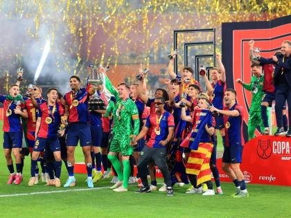 Barcelona beats Real Madrid 3-2 win Copa del Rey Barcelona becomes champion after beating arch-rival wins record 32nd Copa del Rey title | चिर प्रतिद्वंद्वी रियाल मैड्रिड को 3-2 से हराकर बार्सिलोना चैंपियन, रिकॉर्ड 32वां कोपा डेल रे खिताब पर कब्जा Barcelona beats Real Madrid 3-2 win Copa del Rey Barcelona becomes champion after beating arch-rival wins record 32nd Copa del Rey title | चिर प्रतिद्वंद्वी रियाल मैड्रिड को 3-2 से हराकर बार्सिलोना चैंपियन, रिकॉर्ड 32वां कोपा डेल रे खिताब पर कब्जा