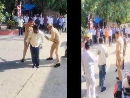 uttar pradesh Bareilly tehsil two home guards beat up the watchman punched and kicked him video of the brutality goes viral | बरेली तहसील में दो होमगार्डों ने चौकीदार को पीटा, मुक्का-लात से किया वार, बर्बरता का वीडियो वायरल