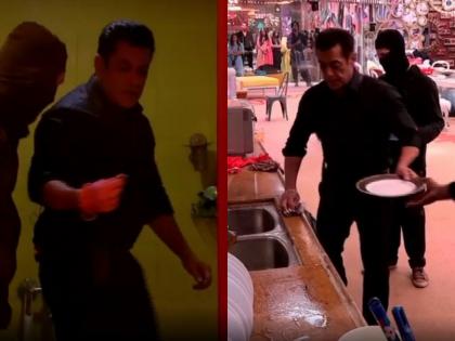 BB 13: Salman Khan did the cleaning of Bigg Boss house, Clean from kitchen to toilet, Watch video | BB 13: बिग बॉस के इतिहास में पहली बार खुद सलमान खान ने की घर की सफाई, किचन से लेकर टॉयलेट तक किया साफ, देखें Video BB 13: Salman Khan did the cleaning of Bigg Boss house, Clean from kitchen to toilet, Watch video | BB 13: बिग बॉस के इतिहास में पहली बार खुद सलमान खान ने की घर की सफाई, किचन से लेकर टॉयलेट तक किया साफ, देखें Video