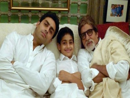 Amitabh Bachchan With Son Abhishek Bachchan And Grandson Agastya Nanda Is Pure Love | एक फ्रेम में बेटे और नाती के साथ कुछ इस अंदाज में नजर आए अमिताभ बच्चन, सोशल मीडिया पर तस्वीर वायरल