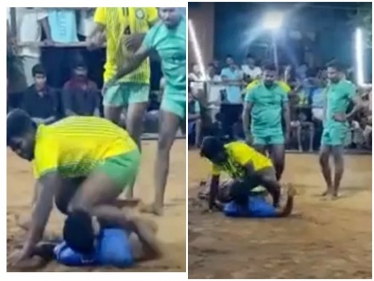 big accident tamil nadu Panruti town live match Kabaddi game player Vimalraj running away opposing team fell died video | Watch: कबड्डी खेल के लाइव मैच में हुआ बड़ा हादसा, विरोधी टीम से बचकर भाग रहा था खिलाड़ी, गिरा और अचानक हो गई मौत