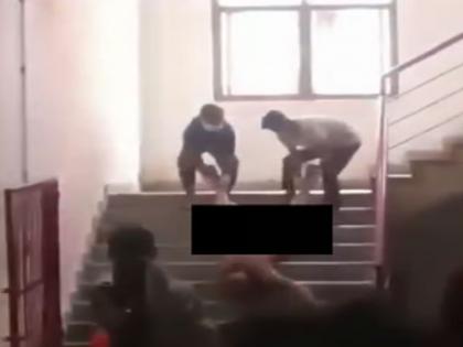 Bihar's GMCH Staff Caught Dragging Dead Body Up A Flight Of Stairs Recklessly; Disturbing Video Goes Viral | VIDEO: बिहार के सरकारी अस्पताल में शव को किसी बोरे की तरह सीढ़ियों से घसीटते हुए ऊपर ले जाने का वीडियो वायरल