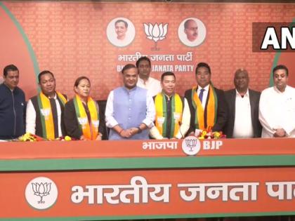 Meghalaya Assembly Elections 2023 npp tmc Four MLAs Meghalaya Ferlin Sangma, Samuel Sangma, Benedic Marak and HM Shangpliang join BJP New Delhi | Meghalaya Assembly Elections 2023: एनपीपी और टीएमसी को झटका, असम सीएम के सामने चार विधायक भाजपा में शामिल