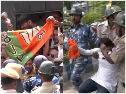 SSC Scam Amidst controversies BJP workers protest fiercely a large number of party workers detained tmc partha chatterjee wb governor | SSC Scam: विवादों के बीच भाजपा कार्यकर्ताओं ने जमकर किया विरोध-प्रदर्शन, हिरासत में लिए गए भारी संख्या में पार्टी वर्कर्स