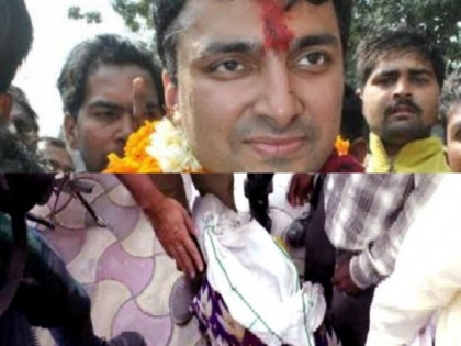 allahabad rape victim touch feets of bjp mla harshvardhan bajpayee urging for justice | पैरों पर गिर रेप पीड़िता ने न्याय की लगाई गुहार, विधायक बोले- पुलिस को थर्ड डिग्री की जरूरत