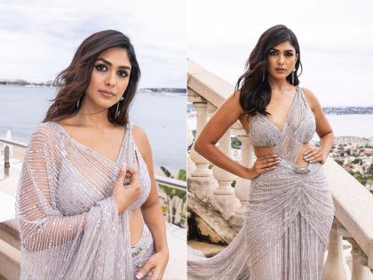 Cannes 2023: मृणाल ठाकुर का खूबसूरत अंदाज, शिमरी साड़ी में रेड कार्पेट पर दिए पोज