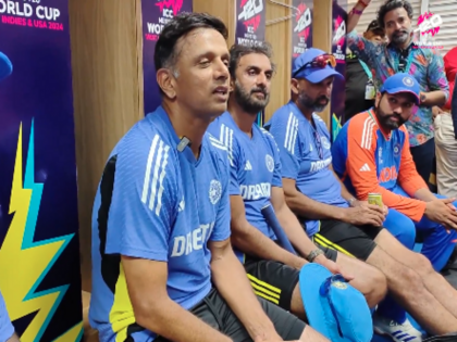 Rahul Dravid farewell speech in india dressing room BCCI shared video | Video: ड्रेसिंग रूम में राहुल द्रविड़ की आखिरी स्पीच, भावुक हुए कोच, बीसीसीआई ने शेयर किया वीडियो, देखें