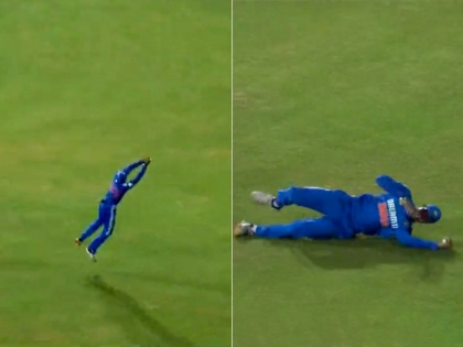 Watch Tilak Varma's phenomenal catch to dismiss Josh Inglis in 2nd T20I Tremendous catch see video | 2nd T20I: तिलक वर्मा का अद्भुत कैच देखें, बीसीसीआई ने शेयर किया वीडियो