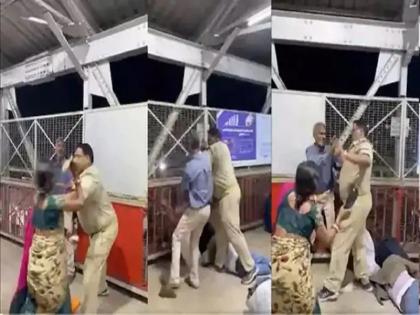 viral video show how policeman beaten by slippers from a women at lucknow Charbagh railway station lady constable also scolded | Video: नशे में धुत ऑन ड्यूटी पुलिस वाले को पहले महिला ने चप्पलों से पीटा, फिर लेडी कॉन्स्टेबल ने 'हाथ मत लगाना, दूर रहो...,' कह कर लगा दी लताड़ viral video show how policeman beaten by slippers from a women at lucknow Charbagh railway station lady constable also scolded | Video: नशे में धुत ऑन ड्यूटी पुलिस वाले को पहले महिला ने चप्पलों से पीटा, फिर लेडी कॉन्स्टेबल ने 'हाथ मत लगाना, दूर रहो...,' कह कर लगा दी लताड़