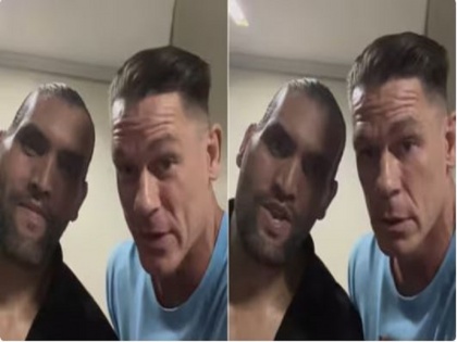 The Great Khali teaches Hindi to John Cena, video goes viral | Watch: द ग्रेट खली ने जॉन सीना को सिखाई हिंदी, WWE सुपरस्टार ने पूछा- चक दे फट्टे का मतलब, वीडियो वायरल