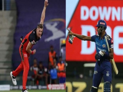 Hardik Pandya and Chris Morris reprimanded for IPL Code of Conduct breach | IPL 2020: आउट होने के बाद क्रिस मॉरिस से बीच मैदान ही उलझ गए हार्दिक पंड्या, मैच रेफरी ने लगाई फटकार