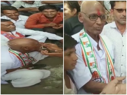 Madhya Pradesh: Congress worker shaved his head after losing bet on Narendra Modi Victory | मोदी के जीतने पर शर्त हार गया कांग्रेस कार्यकर्ता तो मुड़वा लिया सर