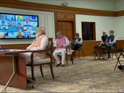 PM Narendra Modi Meeting with Union Council of Ministers via video conference, Amit Shah and Rajnath Singh also present | कोरोना: PM नरेंद्र मोदी ने केंद्रीय मंत्रिपरिषद के साथ वीडियो कॉन्फ्रेंस के जरिए की बैठक, अमित शाह और राजनाथ सिंह भी मौजूद