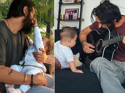 एक्टर अर्जुन रामपाल ने 6 महीने के बेटे को सिखाया गिटार, गर्लफ्रेंड ने शेयर की बेहद प्यारी फोटो