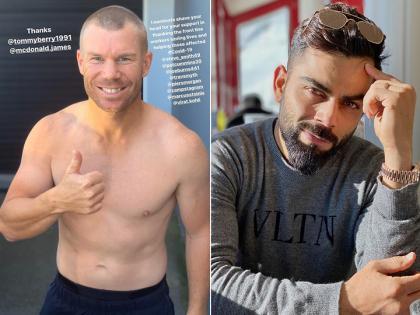 डेविड वॉर्नर की कोरोना के खिलाफ अनोखी जंग, मुंडवाया अपना सिर, फिर किया कोहली और स्मिथ को नॉमिनेट