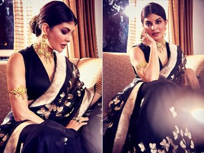 जैकलीन फर्नांडिस ने ब्लैक साड़ी में ढाया कहर,Pics देख अदाओं के कायल हुए फैंस