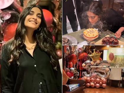 Pics: Sonam Kapoor celebrates her 35th birthday in Mumbai with multiple cakes and balloons